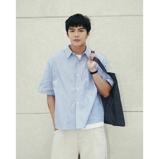 Áo sơ mi tay ngắn nam oxford sọc Form Boxy fit - ROUTINE 10S26SHS010
