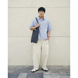 Áo sơ mi tay ngắn nam oxford sọc Form Boxy fit - ROUTINE 10S26SHS010