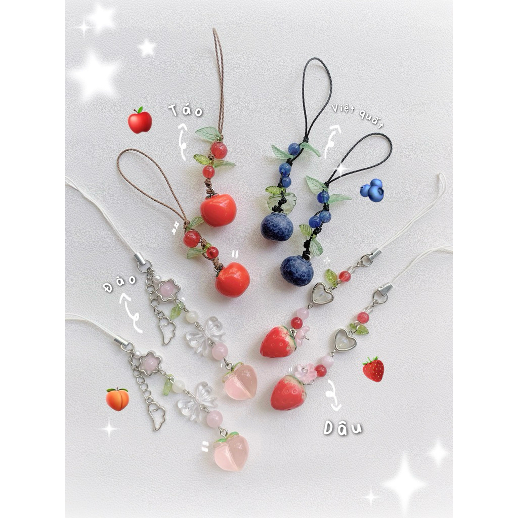 Móc khoá, keyring vườn trái cây móc balo, điện thoại | Ktrynnk