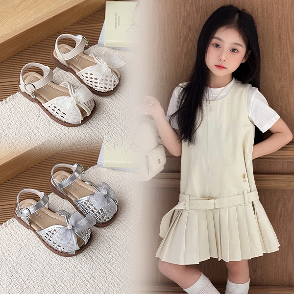 BElla Neman Mẫu giày mới cho bé gái với nơ xinh xắn, giày dép đa năng phù hợp cho tiệc tùng và đi biển