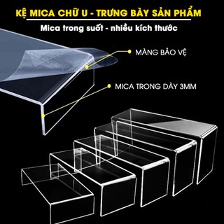 Combo 2 Kệ mica trưng bày, Kệ chữ U, Kệ mica trong suốt chữ U, Kệ trưng bày trang sức, mỹ phẩm