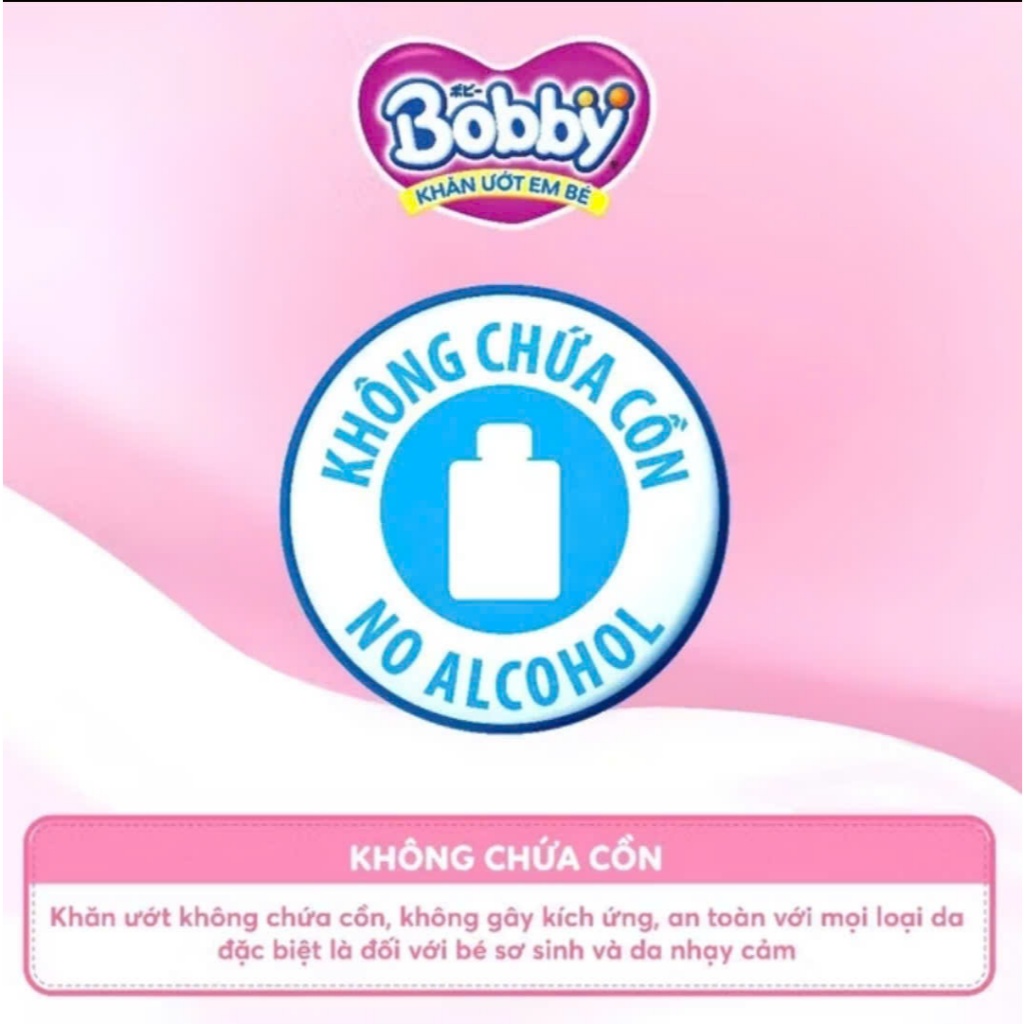 [Combo 4 gói] Khăn ướt Bobby Care không mùi/ hương thơm nhẹ nhàng 100 tờ/ gói (Xanh/Hồng)