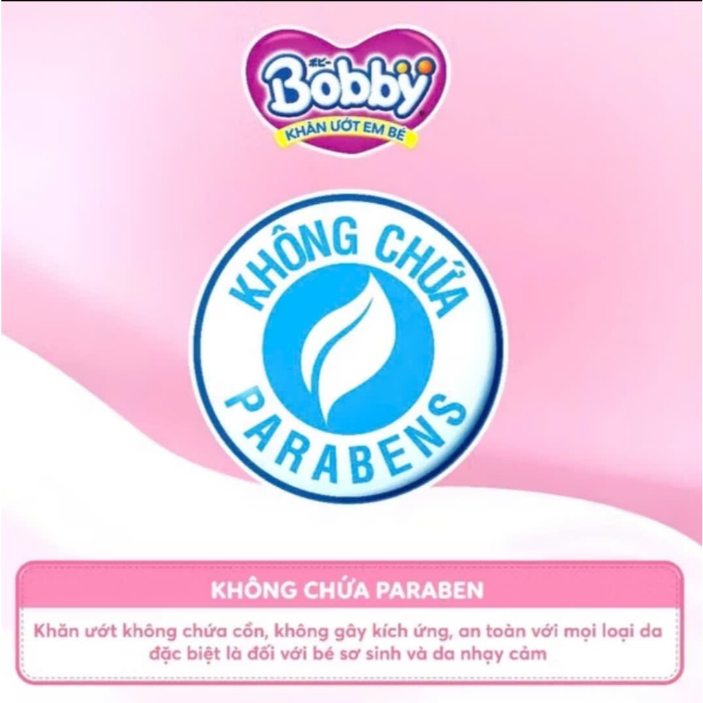 [Combo 4 gói] Khăn ướt Bobby Care không mùi/ hương thơm nhẹ nhàng 100 tờ/ gói (Xanh/Hồng)
