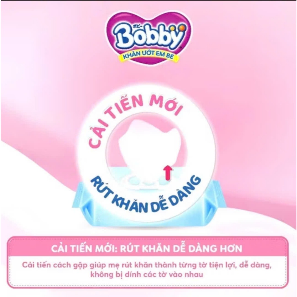 [Combo 4 gói] Khăn ướt Bobby Care không mùi/ hương thơm nhẹ nhàng 100 tờ/ gói (Xanh/Hồng)