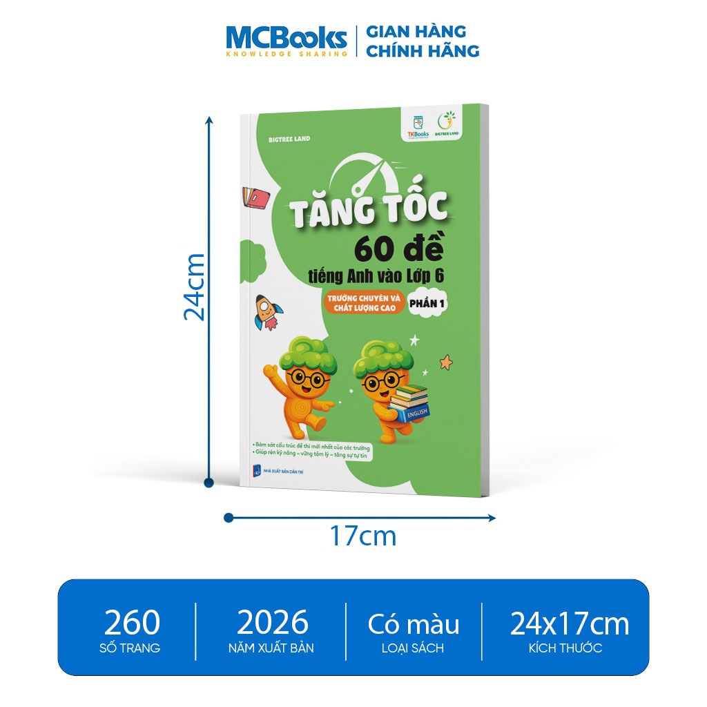Sách - Combo Tăng Tốc – 60 Đề Tiếng Anh Vào Lớp 6 – Trường Chuyên Và Chất Lượng Cao