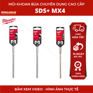 Mũi khoan SDS+ MX4 Milwaukee mũi khoan búa chuyên dụng cao cấp, khoan bê tông, gạch đá,vật liệu cứng
