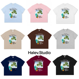 [TROPICAL 1980 HALEV BOXY] Áo thun Boxy Unisex nam nữ Halev brand chất Cotton Premium 260gsm