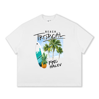 [TROPICAL 1980 HALEV BOXY] Áo thun Boxy Unisex nam nữ Halev brand chất Cotton Premium 260gsm
