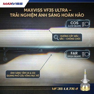Bóng đèn LED VINFAST VF3-VF5 tăng sáng Maxviss VF35 ULTRA 360° - SIÊU SÁNG - GIỮ ZIN - 2 NĂM ĐỔI MỚI | Phụ kiện ô tô ADG