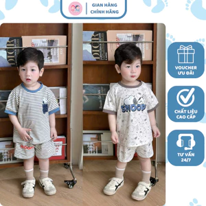 R83- set 2 bộ cộc snoppy full chó và sọc- a100.348