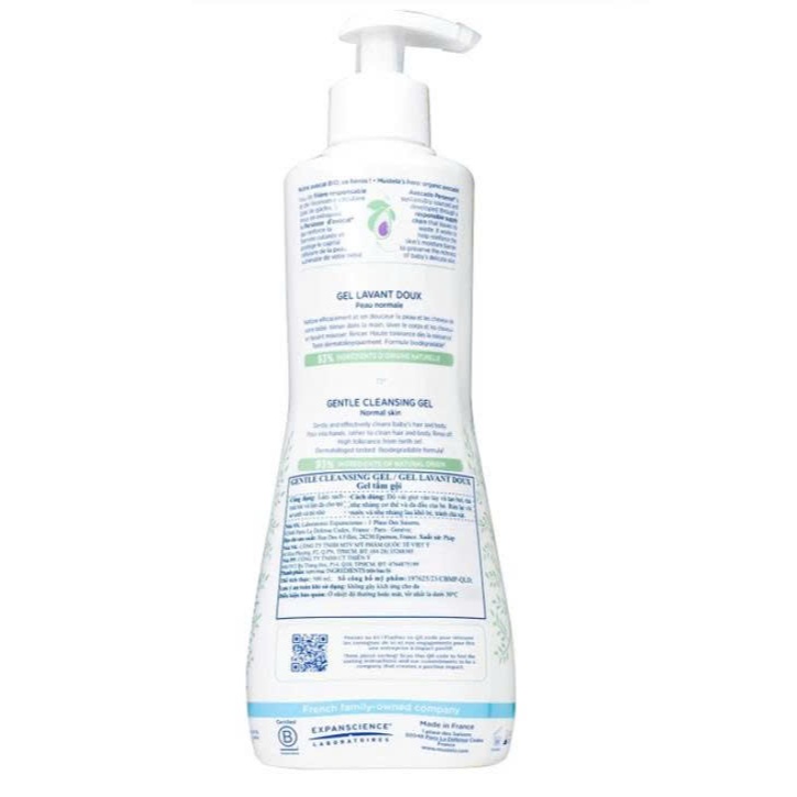 Gel Tắm Gội Mustela Gentle Cleansing Gel Lavant Doux 500ml Tắm Gội Toàn Thân Cho Bé |BabyMall & Care