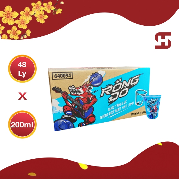 HỎA TỐC - Nước Tăng Lực Rồng Đỏ Ly Hương Việt Quất 48 Ly x 200ml ...