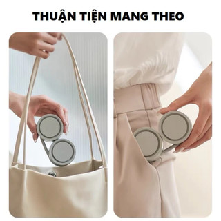 Quạt Đeo Cổ Tích Điện DQ209 Hanging Neck Fan, Khuếch Tán Hương Thơm, 3 Tốc Độ, Pin 1600mAh, Sử Dụng 6 tiếng, BH 24 Tháng
