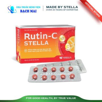 Viên uống RUTIN-C STELLA hỗ trợ chống oxy hóa, tăng sức bền và bảo vệ thành mạch (Hộp/50viên)
