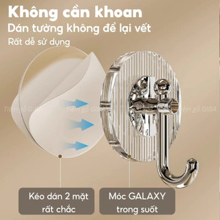 Combo 4 móc dán treo đồ dán tường chịu lực cao dùng cho nhà tắm nhà bếp tiện lợi dễ lắp đặt