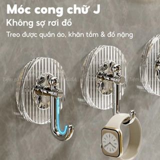 Combo 4 móc dán treo đồ dán tường chịu lực cao dùng cho nhà tắm nhà bếp tiện lợi dễ lắp đặt