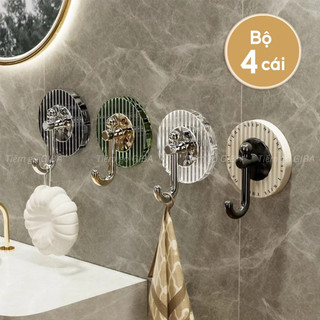 Combo 4 móc dán treo đồ dán tường chịu lực cao dùng cho nhà tắm nhà bếp tiện lợi dễ lắp đặt