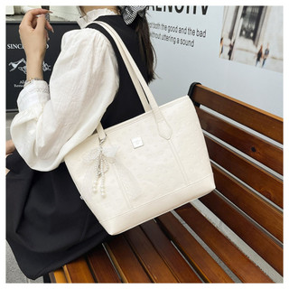 Túi tote nữ chất liệu da PU bóng nhẹ mềm mịn chống thấm nước tặng kèm charm nơ túi đeo vai nữ sang chảnh