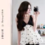 Váy Đầm Dáng Bí Jolie Chấm Bi Phối Đen Trắng – Đầm Hai Dây Cổ V Dáng Xòe Phồng Tiểu Thư Sang Chảnh
