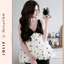 Váy Đầm Dáng Bí Jolie Chấm Bi Phối Đen Trắng – Đầm Hai Dây Cổ V Dáng Xòe Phồng Tiểu Thư Sang Chảnh