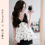 Váy Đầm Dáng Bí Jolie Chấm Bi Phối Đen Trắng – Đầm Hai Dây Cổ V Dáng Xòe Phồng Tiểu Thư Sang Chảnh