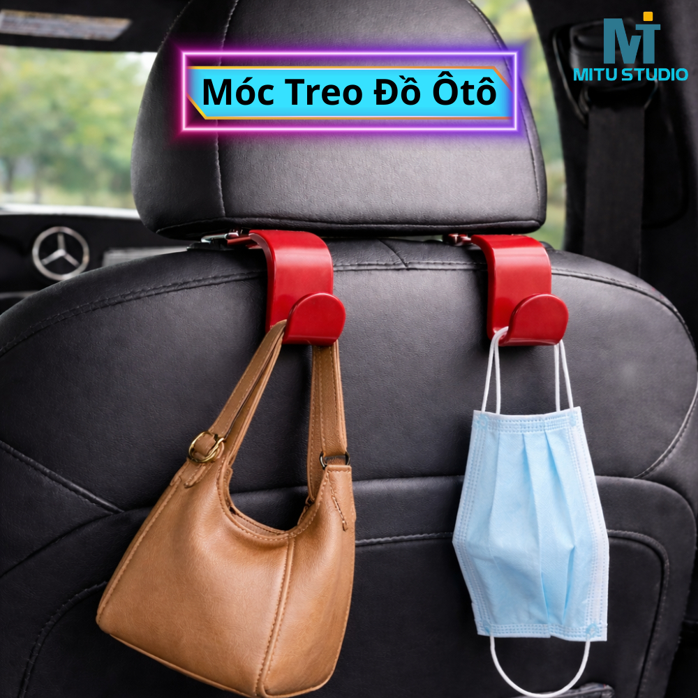 Móc Treo Đồ Gắn Ghế Xe Ô Tô Hình Chữ S – Móc Treo Đa Năng Cho Xe Hơi - Nhựa Cao Cấp Đa Màu Sắc, Thiết Kế Chắc Chắn