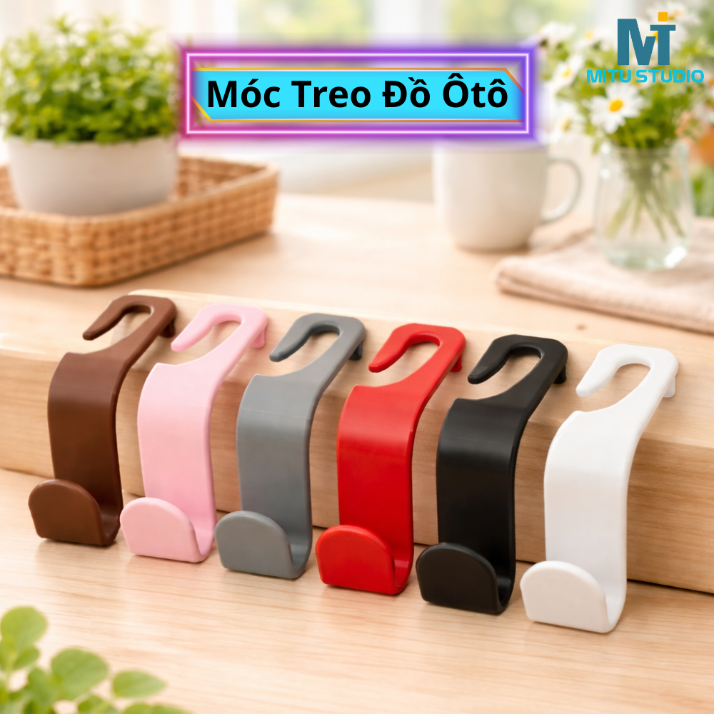 Móc Treo Đồ Gắn Ghế Xe Ô Tô Hình Chữ S – Móc Treo Đa Năng Cho Xe Hơi - Nhựa Cao Cấp Đa Màu Sắc, Thiết Kế Chắc Chắn