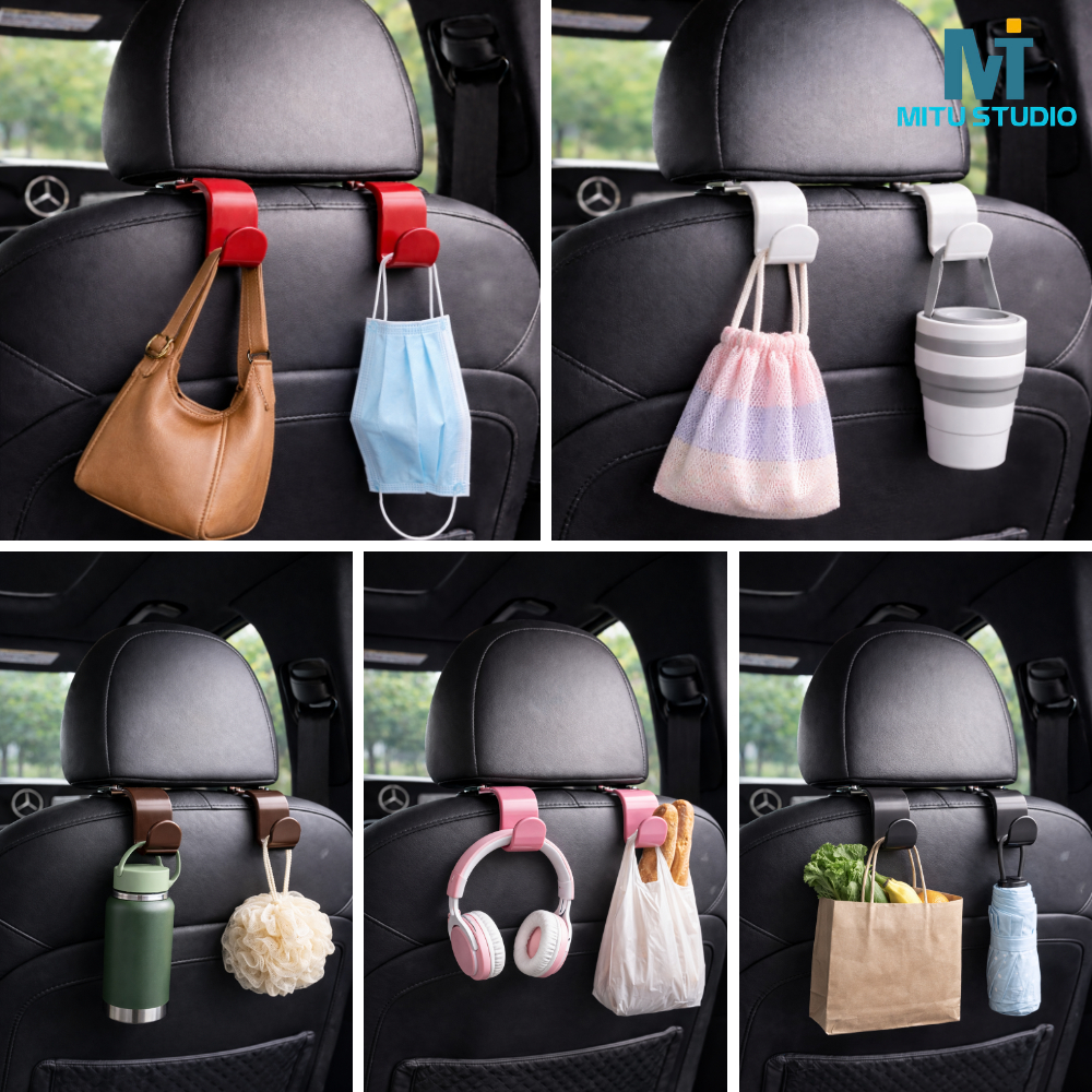 Móc Treo Đồ Gắn Ghế Xe Ô Tô Hình Chữ S – Móc Treo Đa Năng Cho Xe Hơi - Nhựa Cao Cấp Đa Màu Sắc, Thiết Kế Chắc Chắn