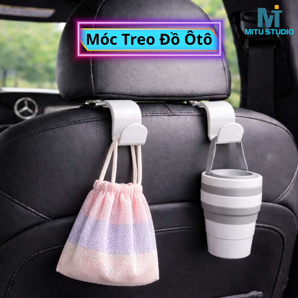 Móc Treo Đồ Gắn Ghế Xe Ô Tô Hình Chữ S – Móc Treo Đa Năng Cho Xe Hơi - Nhựa Cao Cấp Đa Màu Sắc, Thiết Kế Chắc Chắn