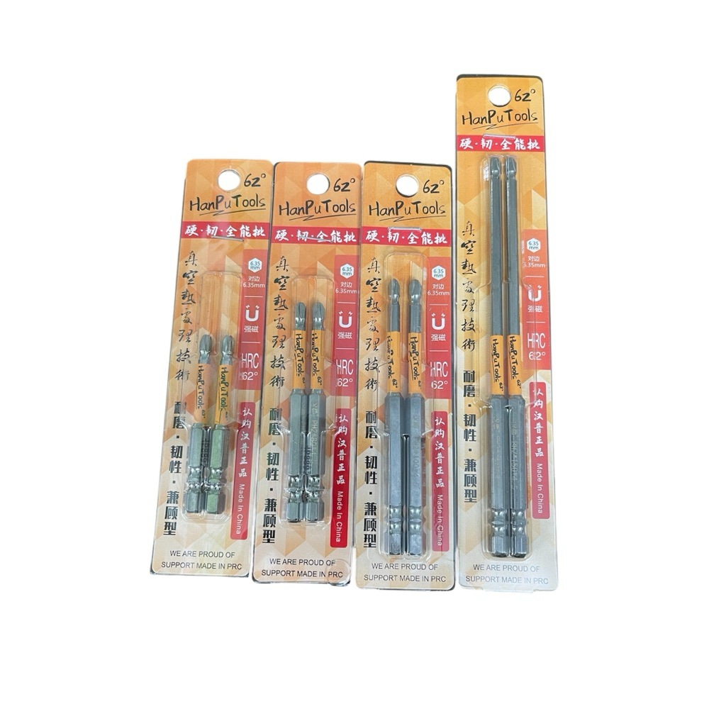 Mũi vít 4 cạnh chuôi lục giác HanPuTools 62 chất liệu HRC cao cấp chính hãng