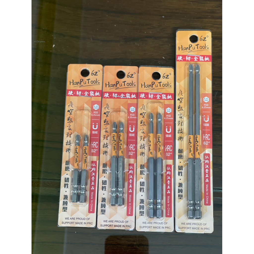 Mũi vít 4 cạnh chuôi lục giác HanPuTools 62 chất liệu HRC cao cấp chính hãng