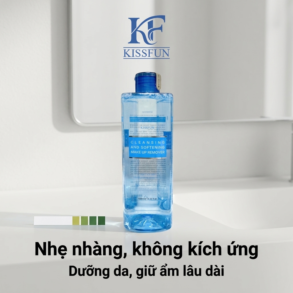 Nước tẩy trang Hàn Quốc KISSFUN 400ml | Làm Sạch - Giữ Ẩm - Dịu nhẹ cho da nhạy cảm