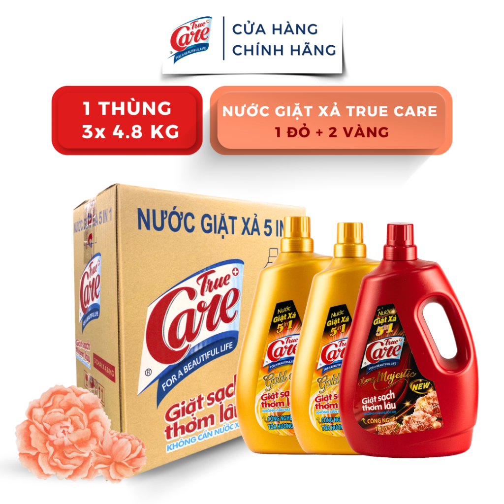 Thùng Nước Giặt Xả True Care 5in1 Mix 3 Màu x 4.8kg