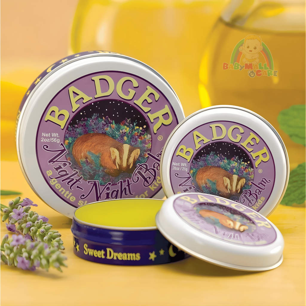 Sáp Bôi Badger Night Night Balm 21G Giúp Bé Thư Giãn & Ngủ Ngon | Babymall & Care