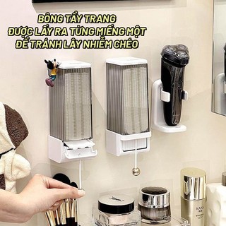 ZiinLife Hộp Đựng Bông Tẩy Trang Treo Tường Tự Động, Chống Thấm Nước, Chống Bụi,Tiết Kiệm Không Gian