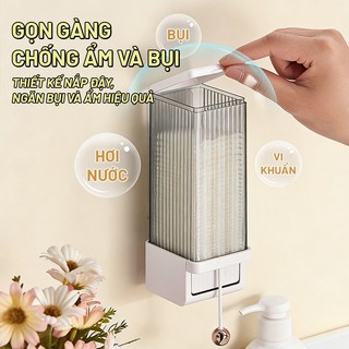 ZiinLife Hộp Đựng Bông Tẩy Trang Treo Tường Tự Động, Chống Thấm Nước, Chống Bụi,Tiết Kiệm Không Gian