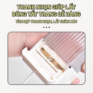ZiinLife Hộp Đựng Bông Tẩy Trang Treo Tường Tự Động, Chống Thấm Nước, Chống Bụi,Tiết Kiệm Không Gian