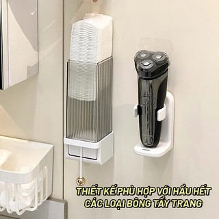 ZiinLife Hộp Đựng Bông Tẩy Trang Treo Tường Tự Động, Chống Thấm Nước, Chống Bụi,Tiết Kiệm Không Gian