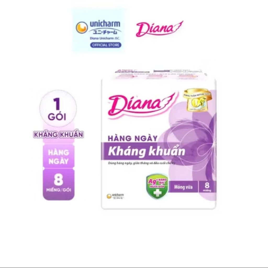 [Combo 6 gói] Băng vệ sinh Diana hàng ngày Sensi kháng khuẩn 8/20/40 miếng