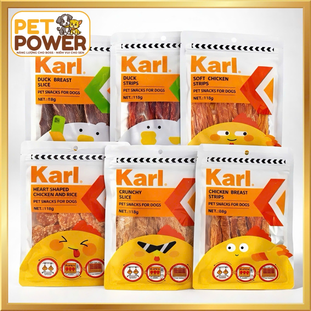 Snack Gà Sấy & Vịt Sấy Cho Chó KARL 88G - 118G