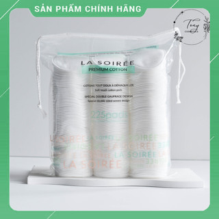 Bông Tẩy Trang La Soiree Premium Cotton 225 miếng - 100% Cotton Tự Nhiên Siêu Mềm Mịn Không Xơ Bông
