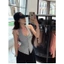 Áo Ba Lỗ Cổ Yếm Phối Nút Cài Dáng Dài RANSHI Nhún Eo Ôm Body Chất Thun Cotton Mềm Mát - RA359