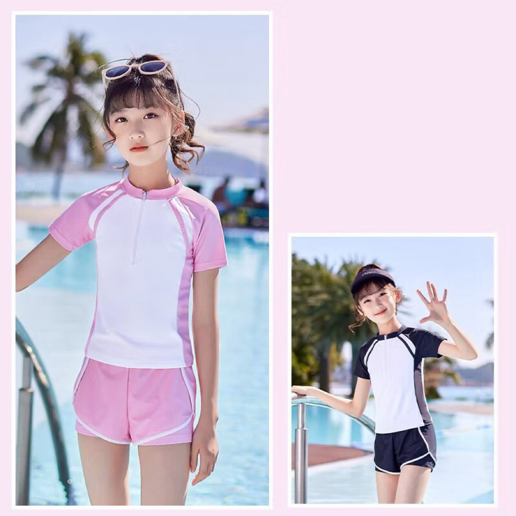 Đồ bơi bé gái áo ngắn tay quần đùi size 13-65kg, sét đồ bơi cho mẹ và bé, bikini bé gái size đại
