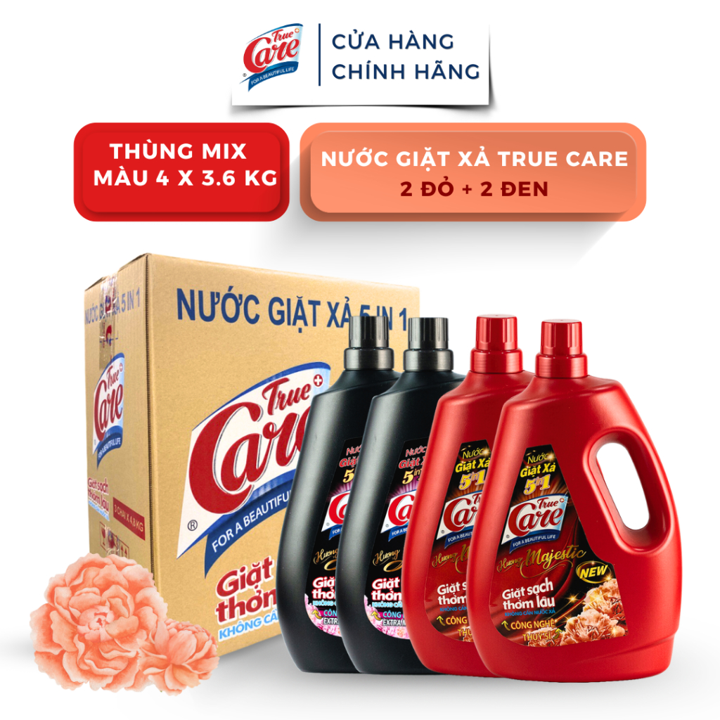 Thùng Nước Giặt Xả True Care 5in1 Mix 4 Màu x 3.6kg