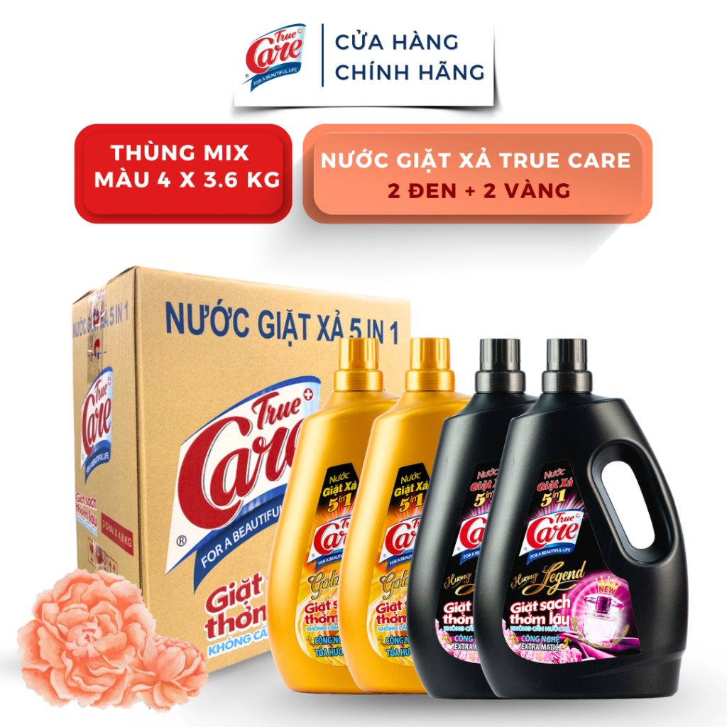 Thùng Nước Giặt Xả True Care 5in1 Mix 4 Màu x 3.6kg