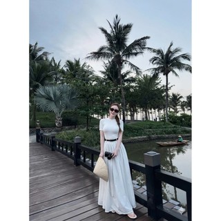 Set Đồ Nữ Đen Sang Chảnh Chân Váy Maxi Xòe Phồng Cao Cấp