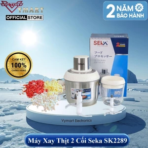 Máy Xay Thịt 2 Cối inox & Thủy Tinh SEKA SK2289 Công Suất 500W Hàng Chính Hãng