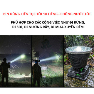 BẢO HÀNH 12 THÁNG - Đèn pin đội đầu siêu sáng, pin trâu 10 - 15 tiếng chiếu sáng xa 500m chống nước đi soi đi mưa