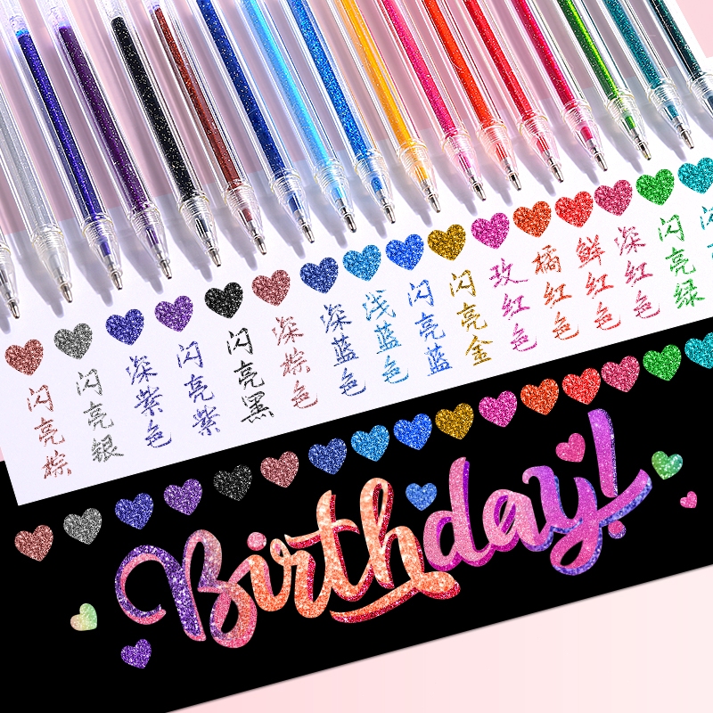 【Bán chạy】Bút highlight gel nhũ kim tuyến nhiều màu cho học sinh Thích cho vẽ graffiti và viết tay
