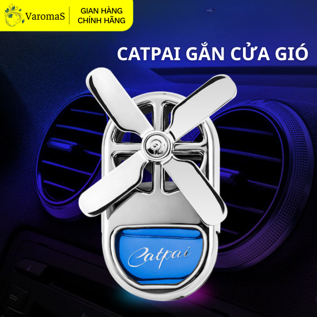 Nước Hoa Ô Tô CATPAI VAROMAS Gắn Cửa Gió Xe Hơi Với Cánh Quạt Tự Động Quay Nhờ Gió Khử Mùi Hôi Nhanh Chóng 10ML KT87